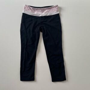 Lululemon pink and black leggings 20” size 6